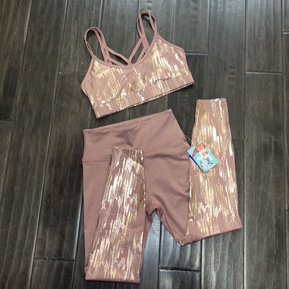 JoyLab Pants - JoyLabs Peach Wood Set S TOP & XS BOTTOM
